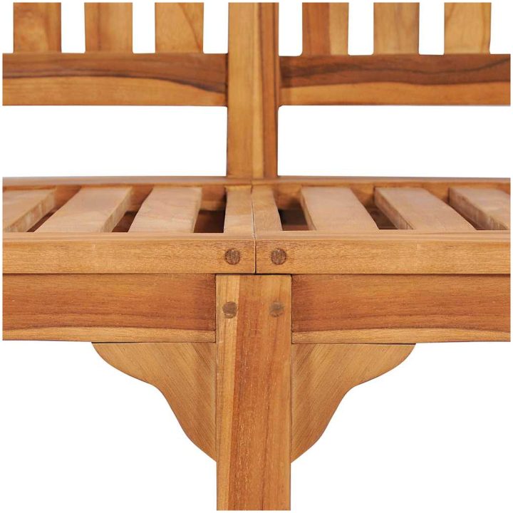 Bananbänk massiv teak vidaXL 151 cm – bild 8