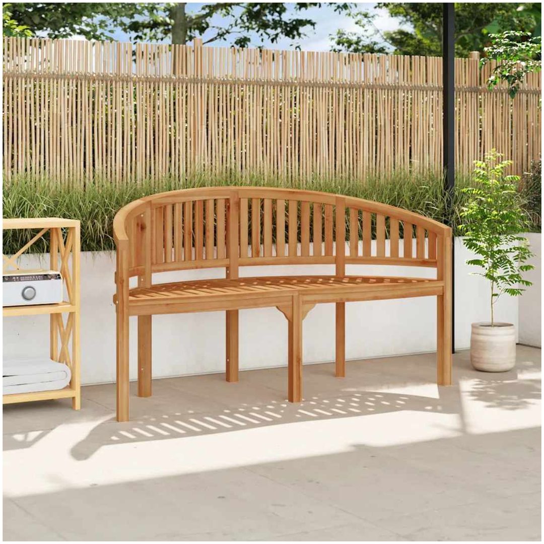 Bananbänk massiv teak vidaXL 151 cm