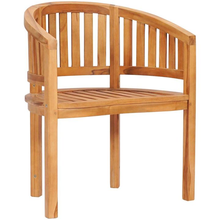 Bananstol massiv teak vidaXL – bild 2