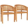 Bananstolar 2 st massiv teak vidaXL – miniatyr 2