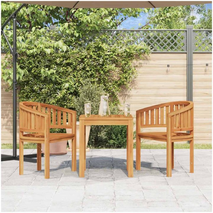Bananstolar 2 st massiv teak vidaXL – bild 3