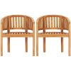 Bananstolar 2 st massiv teak vidaXL – miniatyr 4