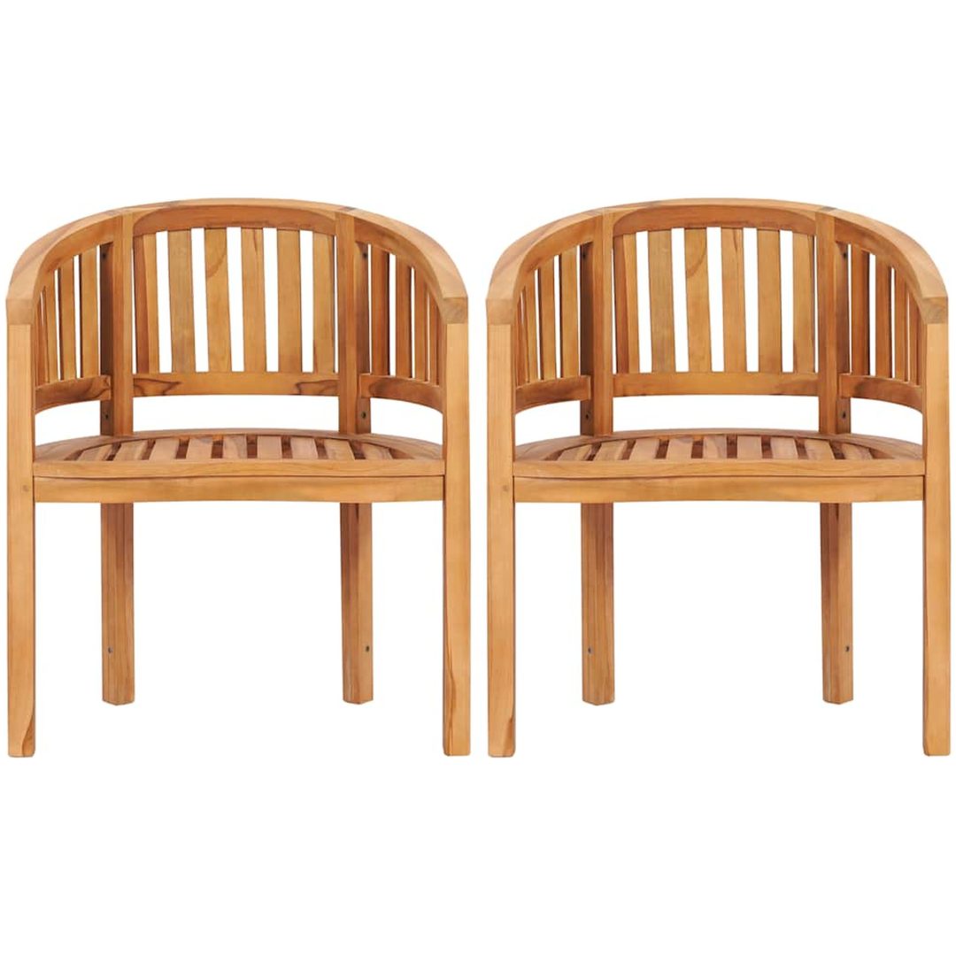 Bananstolar 2 st massiv teak vidaXL – bild 4