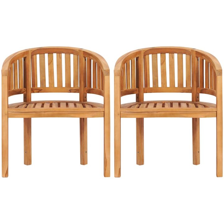 Bananstolar 2 st massiv teak vidaXL – bild 4