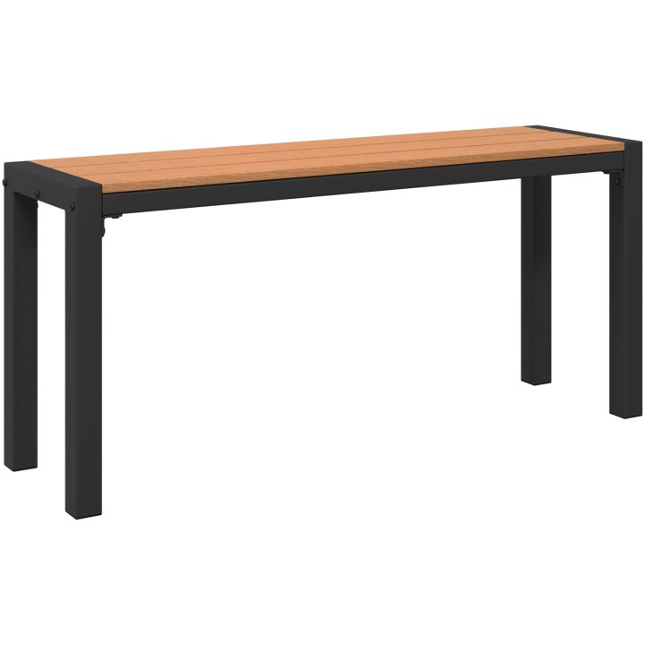 Bänk för trädgården 100 cm i stål och WPC, brun och svart vidaXL Standard – bild 2