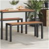 Bänk för trädgården 100 cm i stål och WPC, brun och svart vidaXL Standard – miniatyr 3