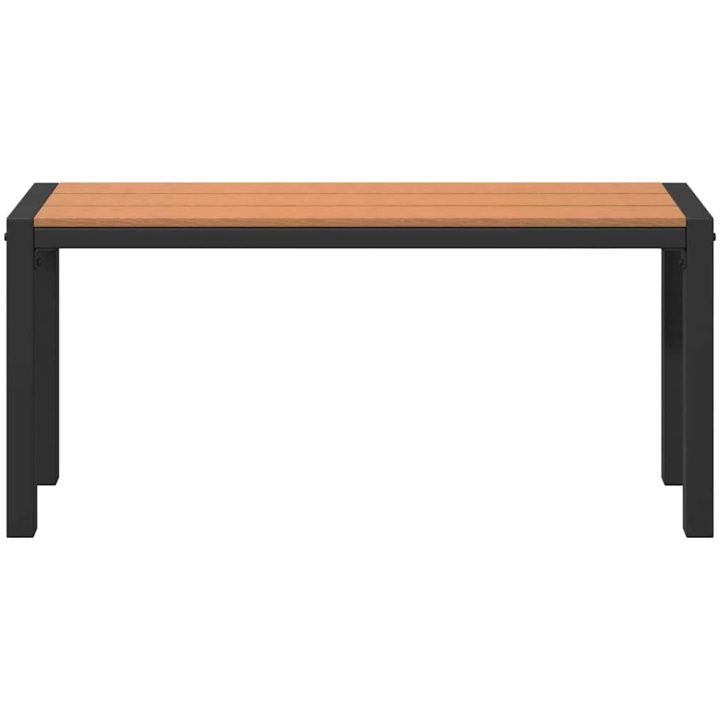 Bänk för trädgården 100 cm i stål och WPC, brun och svart vidaXL Standard – bild 4