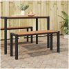Bänk för trädgården 100 cm i stål och WPC, brun och svart vidaXL Standard – miniatyr 1