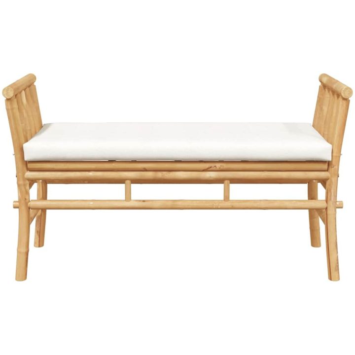 Bänk för trädgården med dyna 11 av bambu vidaXL Medium – bild 4