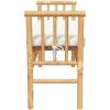 Bänk för trädgården med dyna 11 av bambu vidaXL Medium – miniatyr 5