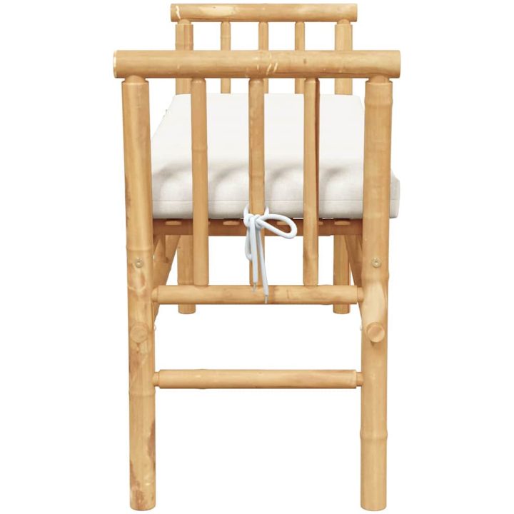 Bänk för trädgården med dyna 11 av bambu vidaXL Medium – bild 5
