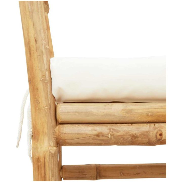 Bänk för trädgården med dyna 11 av bambu vidaXL Medium – bild 7