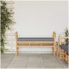 Bänk för trädgården med kudde 11 i bambufiber vidaXL Medium – miniatyr 3