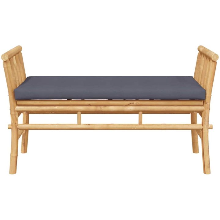 Bänk för trädgården med kudde 11 i bambufiber vidaXL Medium – bild 4