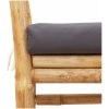 Bänk för trädgården med kudde 11 i bambufiber vidaXL Medium – miniatyr 7