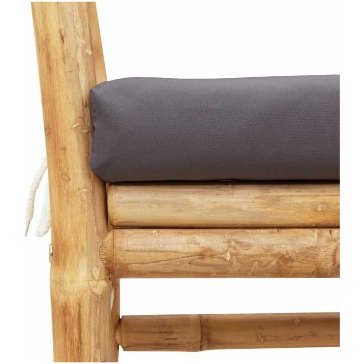 Bänk för trädgården med kudde 11 i bambufiber vidaXL Medium – bild 7
