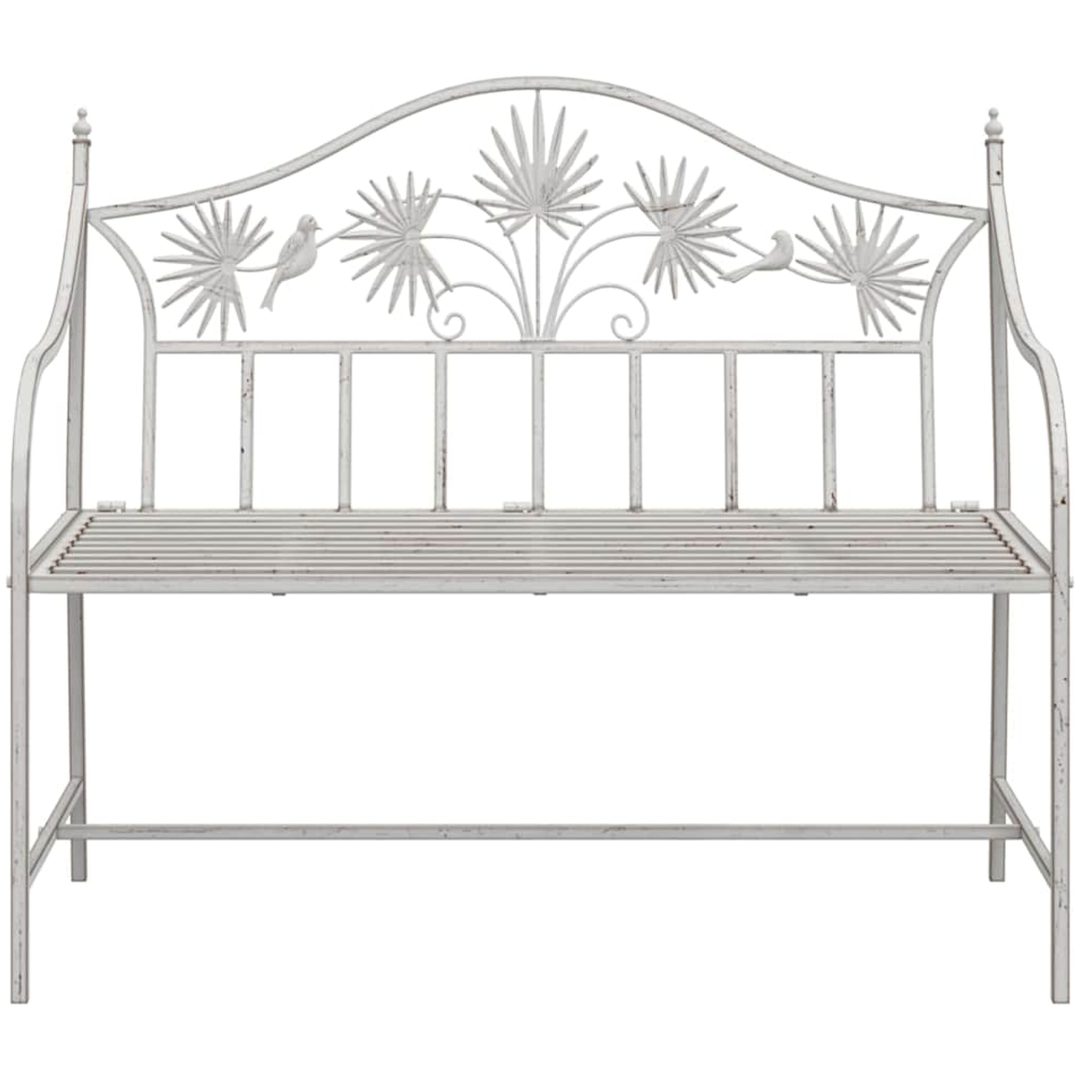 Bänk Vit Metall Byggd för att Hålla vidaXL 104 x 52,5 x 89 cm – bild 4