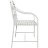 Bänk Vit Metall Byggd för att Hålla vidaXL 104 x 52,5 x 89 cm – miniatyr 5