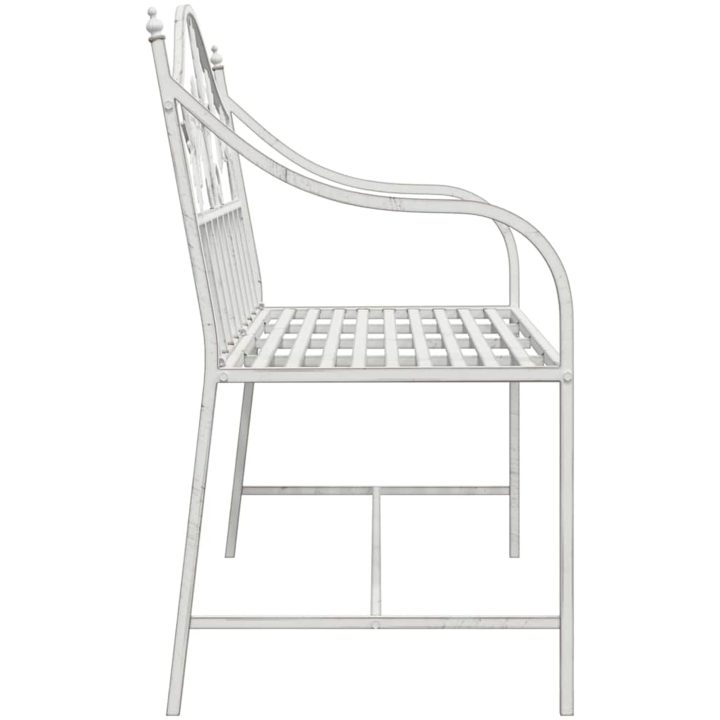 Bänk Vit Metall Byggd för att Hålla vidaXL 104 x 52,5 x 89 cm – bild 5