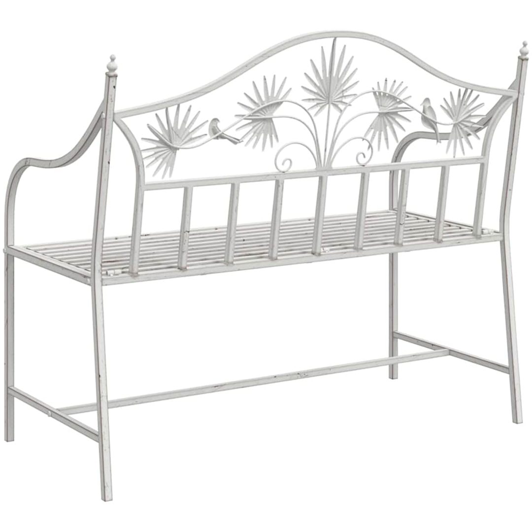 Bänk Vit Metall Byggd för att Hålla vidaXL 104 x 52,5 x 89 cm – bild 6