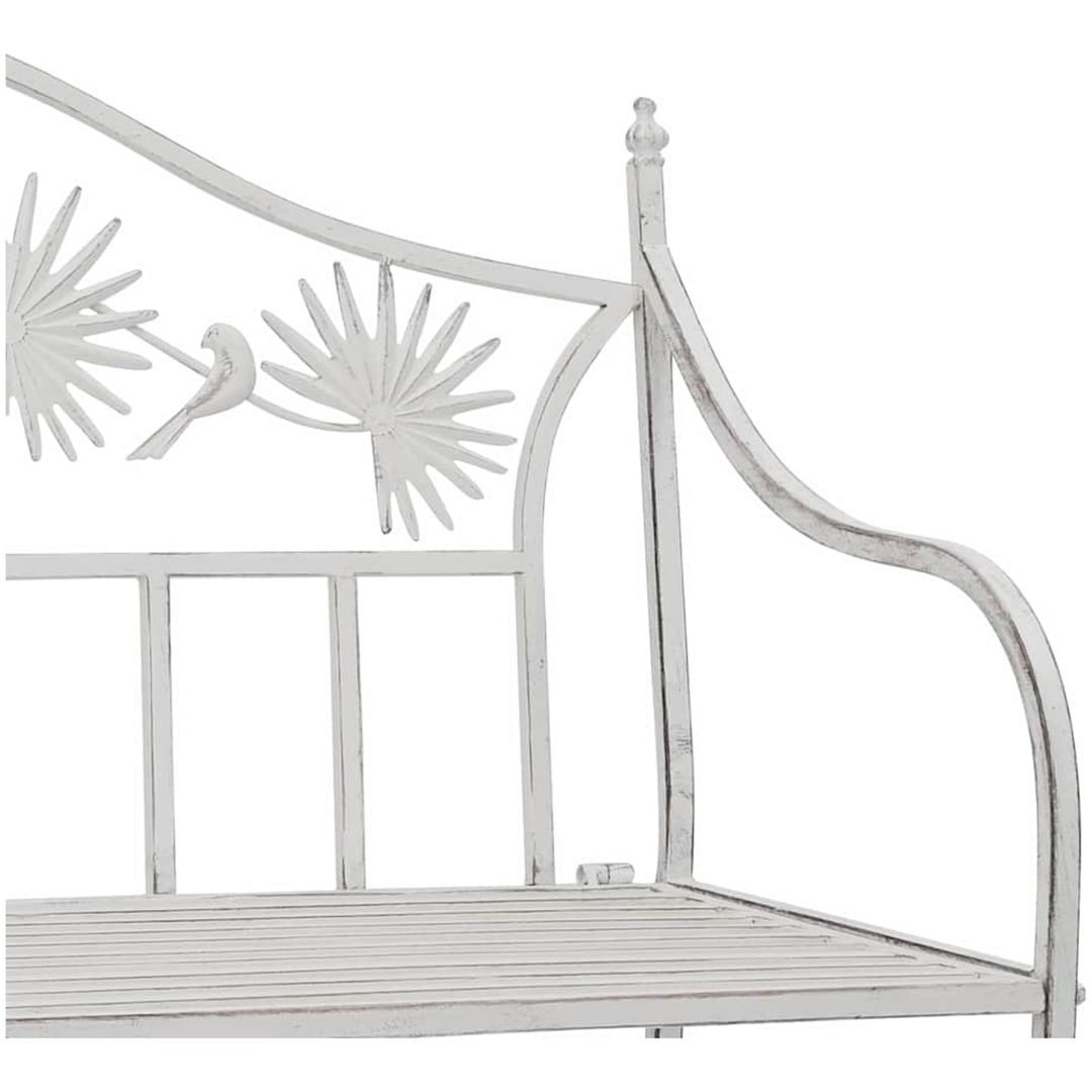 Bänk Vit Metall Byggd för att Hålla vidaXL 104 x 52,5 x 89 cm – bild 7