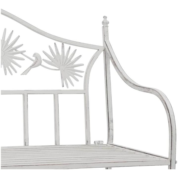 Bänk Vit Metall Byggd för att Hålla vidaXL 104 x 52,5 x 89 cm – bild 7