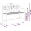 Bänk Vit Metall Byggd för att Hålla vidaXL 104 x 52,5 x 89 cm – miniatyr 9