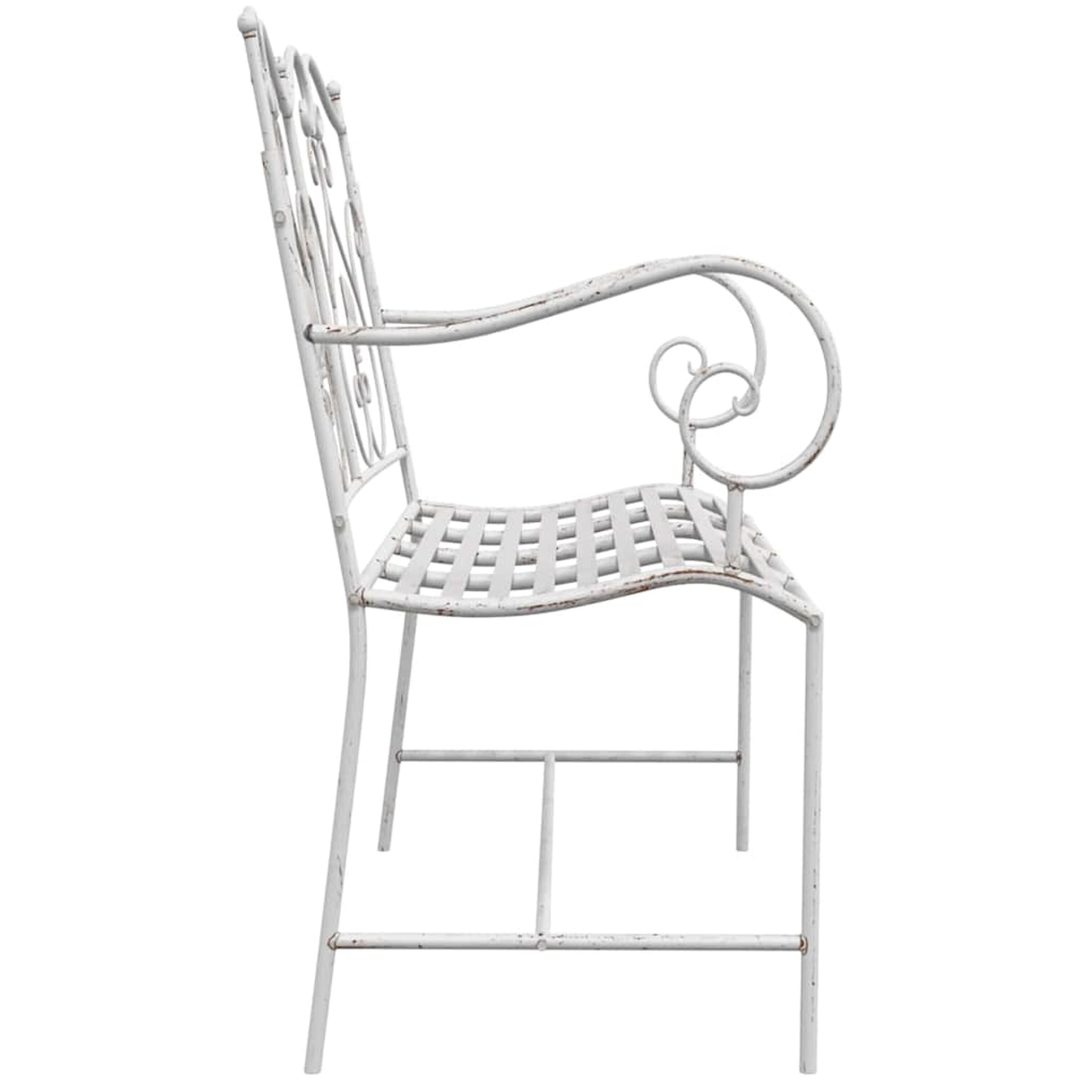Bänk Vit Metall Hållbar Utomhusbänk vidaXL 104 x 54 x 93 cm – bild 5