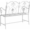 Bänk Vit Metall Hållbar Utomhusbänk vidaXL 104 x 54 x 93 cm – miniatyr 6