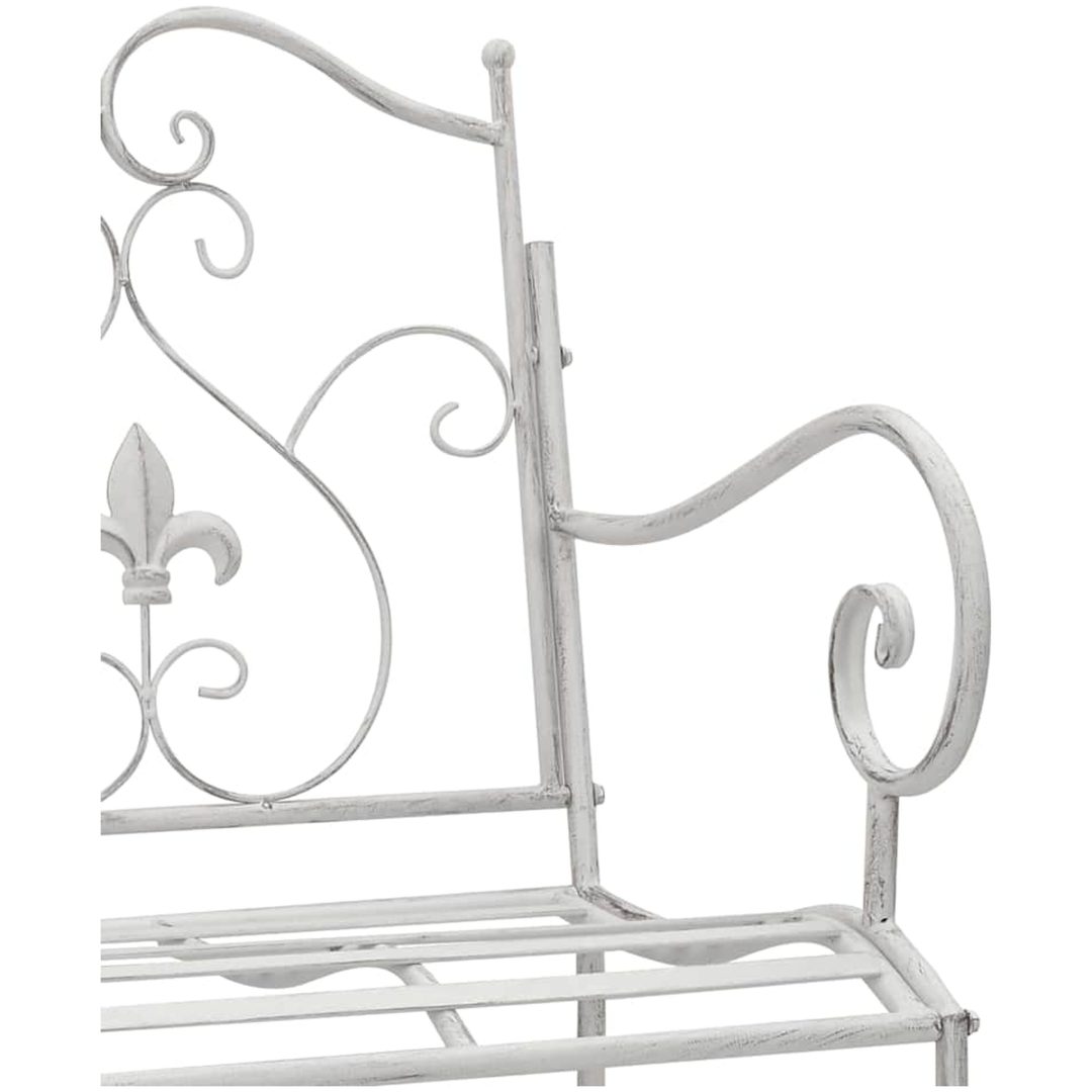Bänk Vit Metall Hållbar Utomhusbänk vidaXL 104 x 54 x 93 cm – bild 7