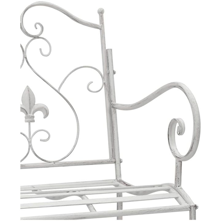 Bänk Vit Metall Hållbar Utomhusbänk vidaXL 104 x 54 x 93 cm – bild 7