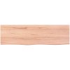 Bänkskiva badrum ljusbrun 100x30x(2-4) cm behandlat massivt trä vidaXL 100 x 30 x 4 cm – miniatyr 3