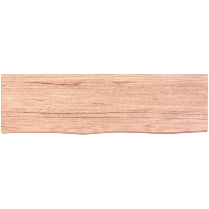 Bänkskiva badrum ljusbrun 100x30x(2-4) cm behandlat massivt trä vidaXL 100 x 30 x 4 cm – bild 3