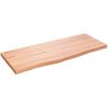 Bänkskiva badrum ljusbrun 100x40x(2-4) cm behandlat massivt trä vidaXL 100 x 40 x 4 cm – miniatyr 2