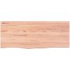 Bänkskiva badrum ljusbrun 100x40x(2-4) cm behandlat massivt trä vidaXL 100 x 40 x 4 cm – miniatyr 3