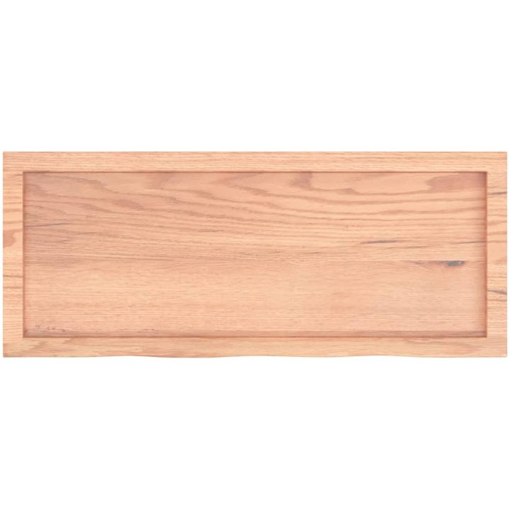 Bänkskiva badrum ljusbrun 100x40x(2-4) cm behandlat massivt trä vidaXL 100 x 40 x 4 cm – bild 4