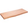 Bänkskiva badrum ljusbrun 100x40x(2-6) cm behandlat massivt trä vidaXL 100 x 40 x 6 cm – miniatyr 2