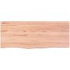 Bänkskiva badrum ljusbrun 100x40x(2-6) cm behandlat massivt trä vidaXL 100 x 40 x 6 cm – miniatyr 3