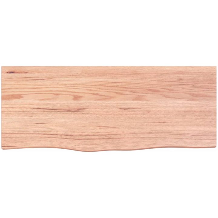 Bänkskiva badrum ljusbrun 100x40x(2-6) cm behandlat massivt trä vidaXL 100 x 40 x 6 cm – bild 3