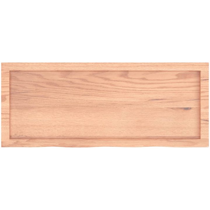 Bänkskiva badrum ljusbrun 100x40x(2-6) cm behandlat massivt trä vidaXL 100 x 40 x 6 cm – bild 4