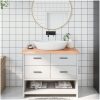 Bänkskiva badrum ljusbrun 100x40x(2-6) cm behandlat massivt trä vidaXL 100 x 40 x 6 cm – miniatyr 1