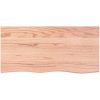 Bänkskiva badrum ljusbrun 100x50x(2-4) cm behandlat massivt trä vidaXL 100 x 50 x 4 cm – miniatyr 3
