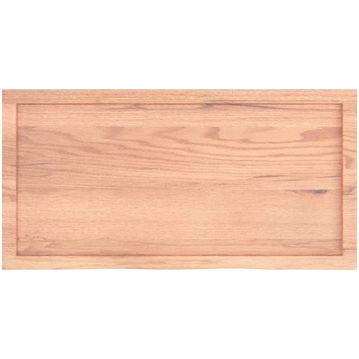 Bänkskiva badrum ljusbrun 100x50x(2-4) cm behandlat massivt trä vidaXL 100 x 50 x 4 cm – bild 4
