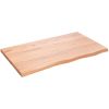 Bänkskiva badrum ljusbrun 100x60x(2-4) cm behandlat massivt trä vidaXL 100 x 60 x 4 cm – miniatyr 2