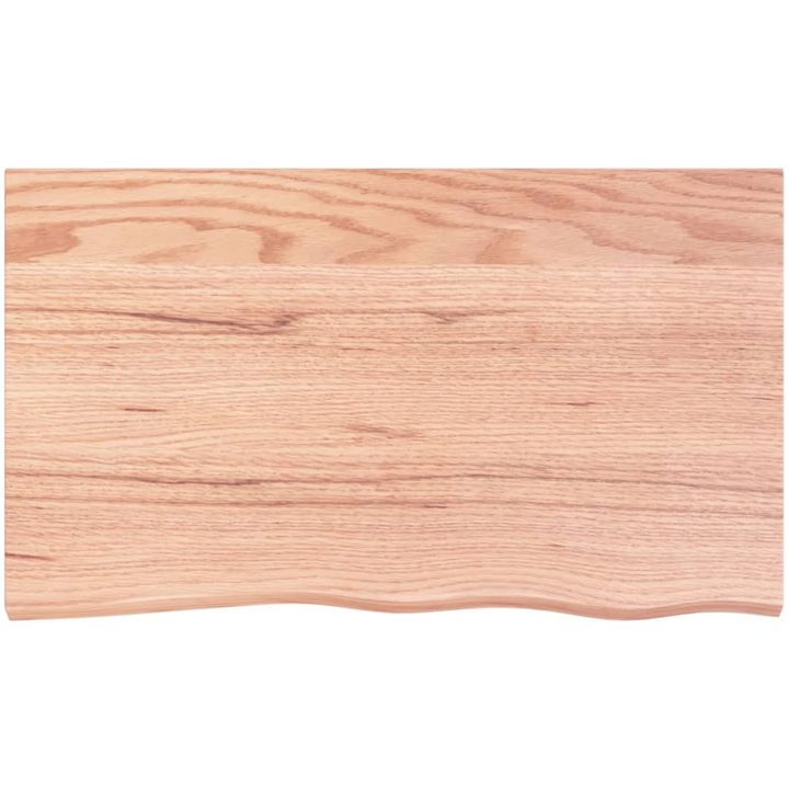 Bänkskiva badrum ljusbrun 100x60x(2-4) cm behandlat massivt trä vidaXL 100 x 60 x 4 cm – bild 3