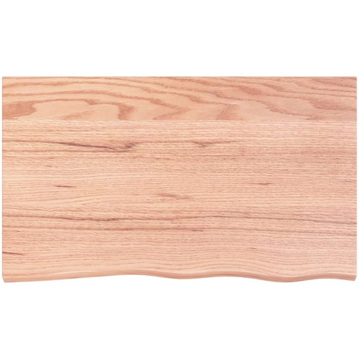 Bänkskiva badrum ljusbrun 100x60x(2-6) cm behandlat massivt trä vidaXL 100 x 60 x 6 cm – bild 3