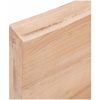 Bänkskiva badrum ljusbrun 100x60x(2-6) cm behandlat massivt trä vidaXL 100 x 60 x 6 cm – miniatyr 7