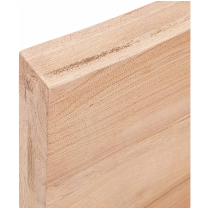 Bänkskiva badrum ljusbrun 100x60x(2-6) cm behandlat massivt trä vidaXL 100 x 60 x 6 cm – bild 7
