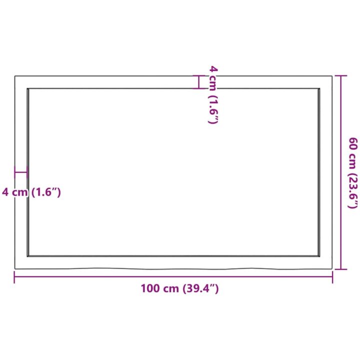 Bänkskiva badrum ljusbrun 100x60x(2-6) cm behandlat massivt trä vidaXL 100 x 60 x 6 cm – bild 9
