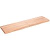 Bänkskiva badrum ljusbrun 120x30x(2-4) cm behandlat massivt trä vidaXL 120 x 30 x 4 cm – miniatyr 2